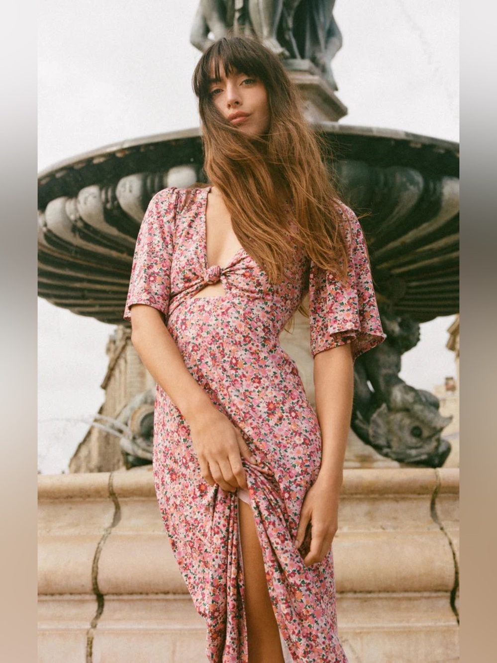 NWT Z Supply Mavis Dulce Rose Mauve Floral Midi Dress Size Small